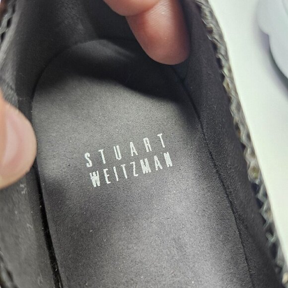 Stuart Weitzman Snakeskin Embossed Leather Pumps Heels Gray Women’s Size 7 Party - Picture 10 of 11